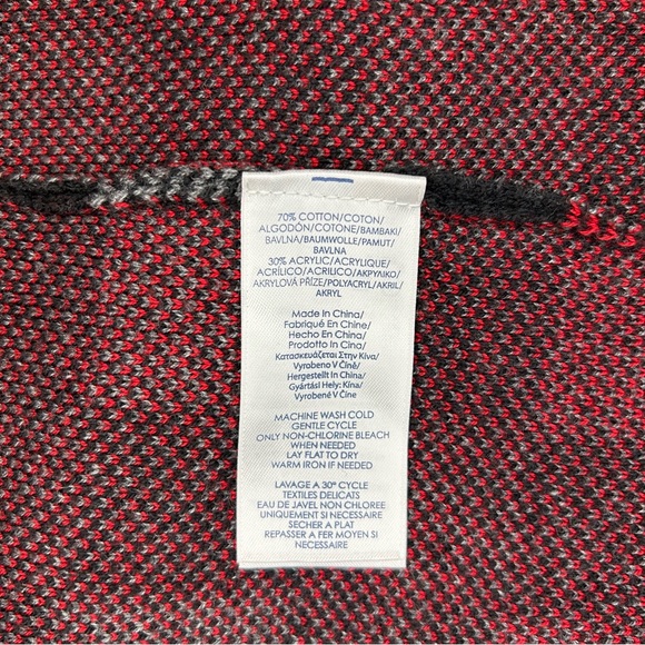 CHAPS Ralph Lauren Buffalo Check Plaid Red Black Asymmetrical Full Zip Vest Sz M - Picture 11 of 13